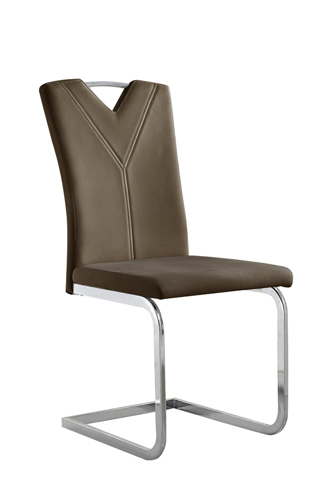 SALENTO 01 Cantilever chair metal chromed artificial leather cappuccino B 44, H 99, T 58,5 cm
